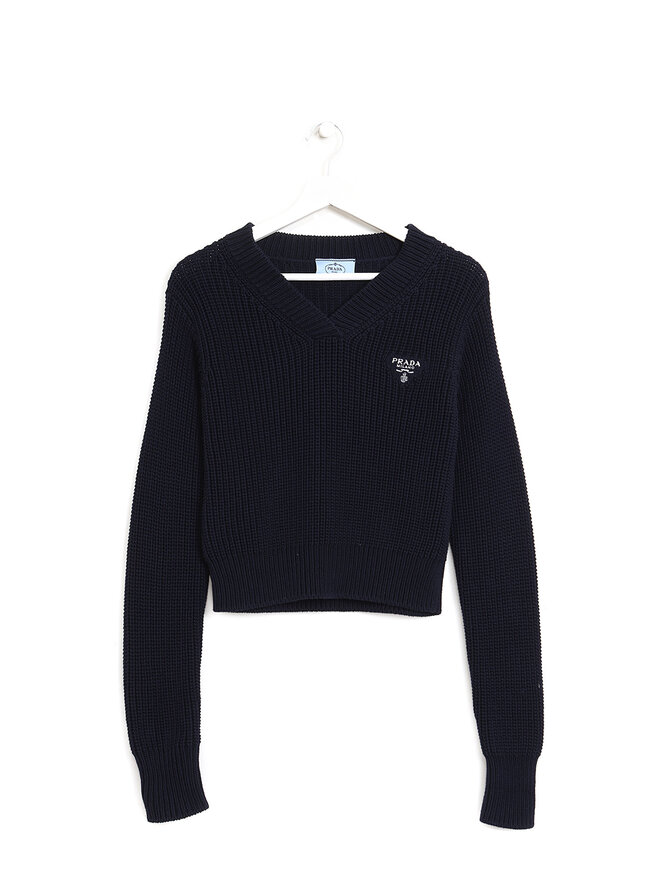 PRADA V-Neck Cotton Sweater