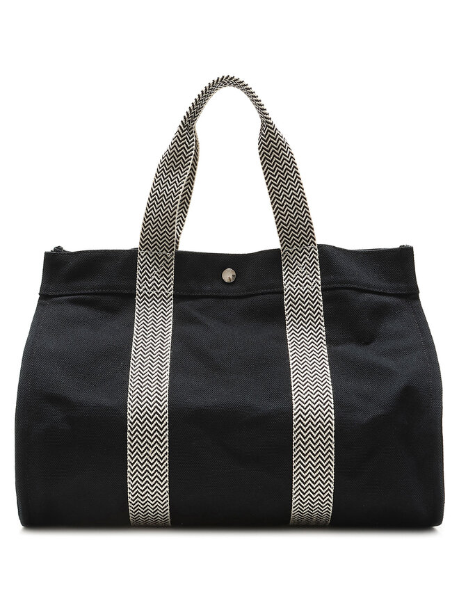 HERMÈS Sac Cabas Toile Cannes MM