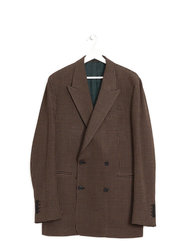 Paul Smith Plaid Wool Double-Breasted Blazer
