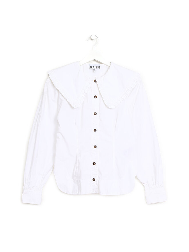 GANNI Cotton Poplin Fitted Shirt