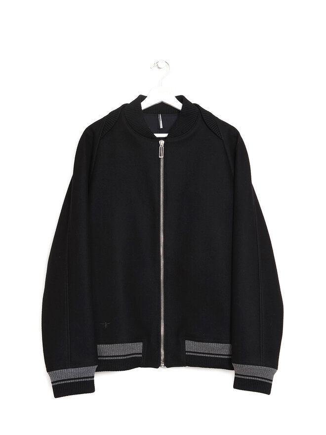 DIOR Wool Blend Ribbed Collar Jacket