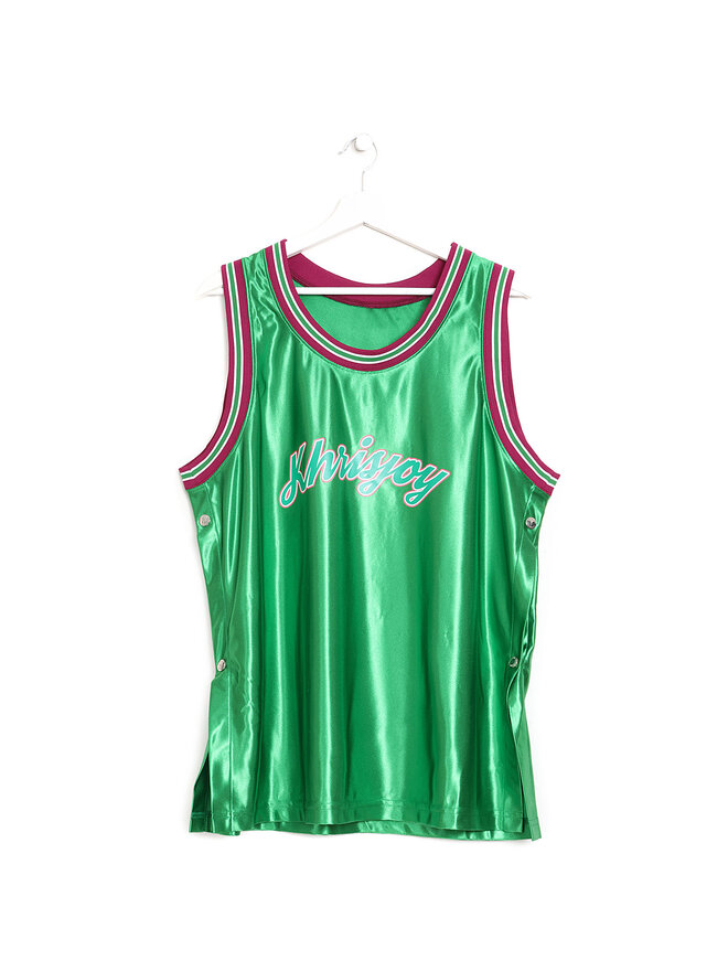 KHRISJOY Haut sans manches en satin avec logo