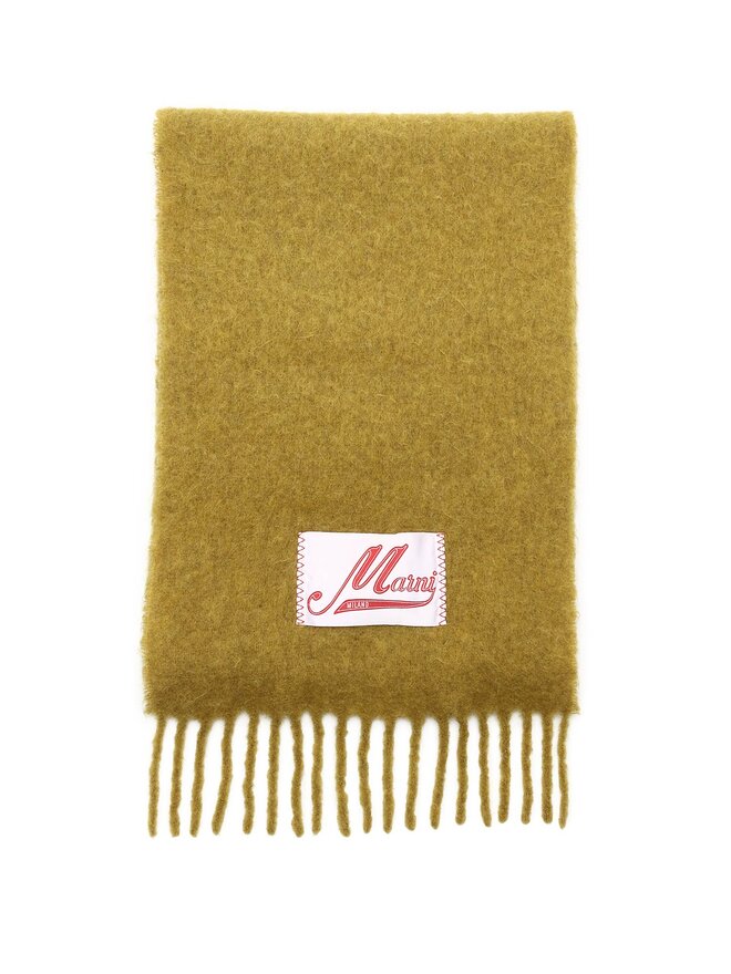 MARNI Mustard Yellow Wool Blend Scarf