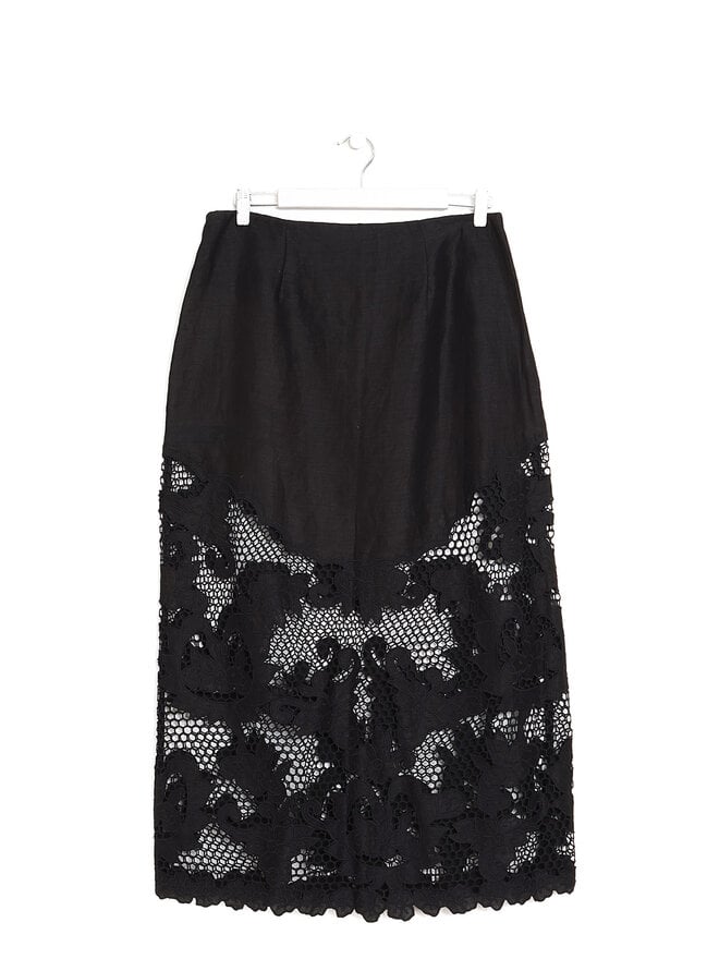ZIMMERMANN Jupe Midi en Dentelle Noire