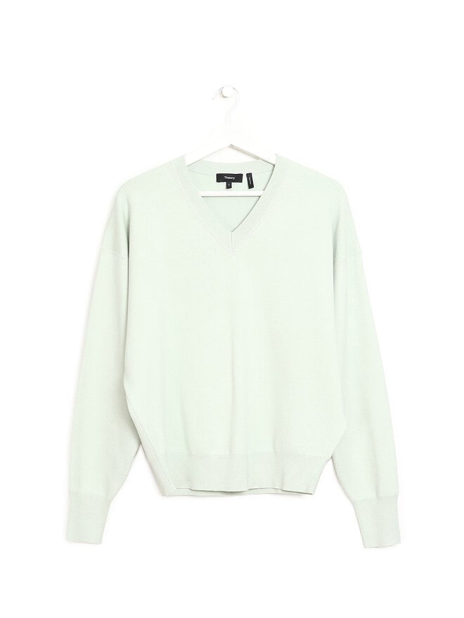Theory Pull à encolure en V vert pâle