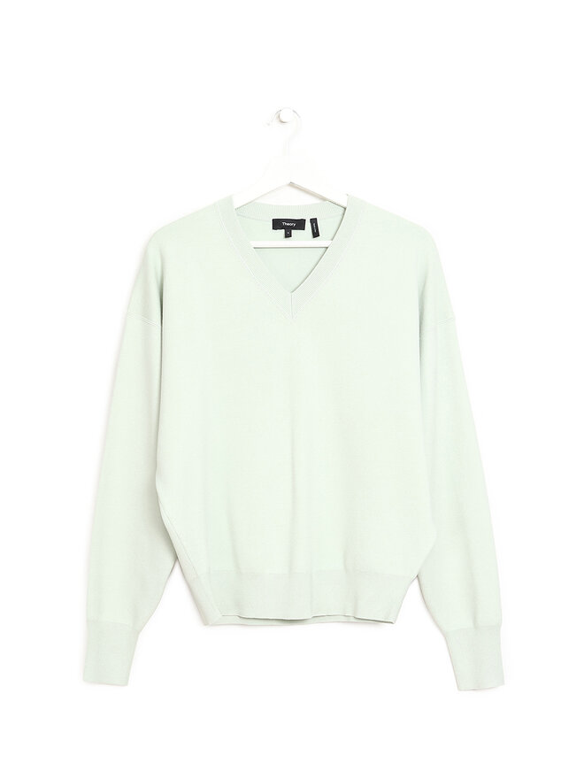 Theory V-Neck Light Green Pullover