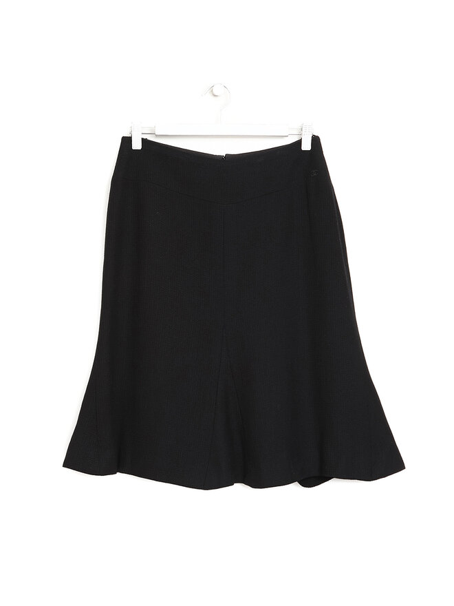 CHANEL Chanel Wool Blend Mid-Length Skirt