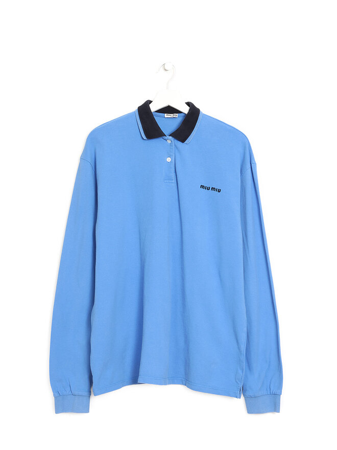 MIU MIU Polo à manches longues bleu
