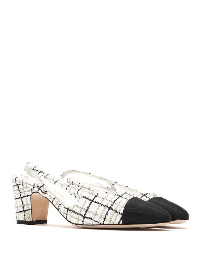 CHANEL Escarpins Slingback en Tweed