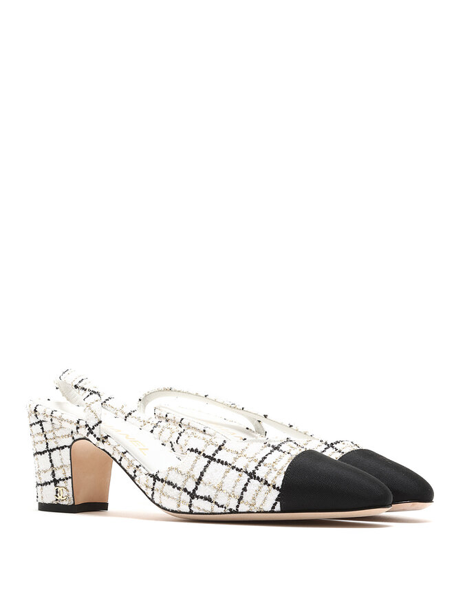 CHANEL Tweed Slingback Pumps