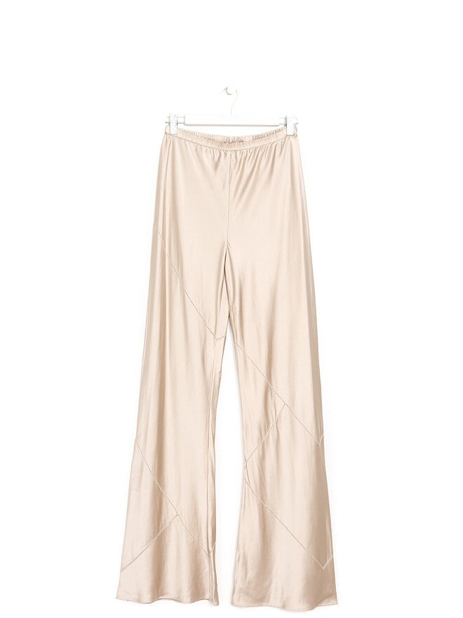 SILK LAUNDRY Pantalon en Soie à Patchwork