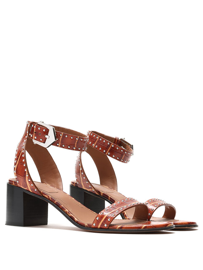 GIVENCHY Croc-Embossed Leather Sandals