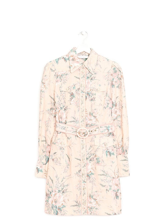 ZIMMERMANN Robe utilitaire en lin à motif floral