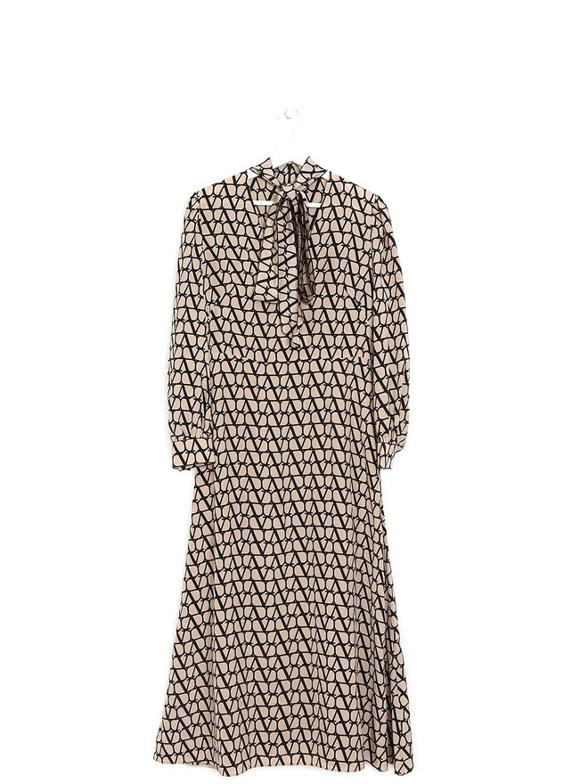 VALENTINO Monogram Print Maxi Dress