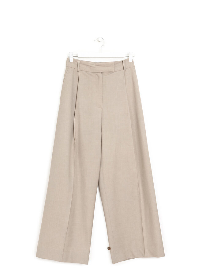 Blossom Pantalon en Laine à Jambes Droites