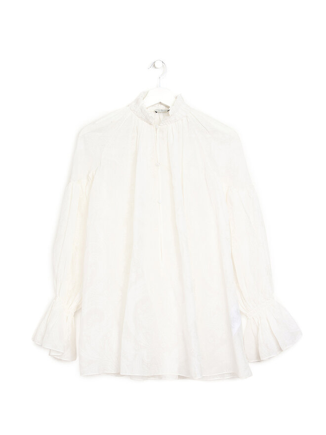 ETRO Blouse en soie à col à volants