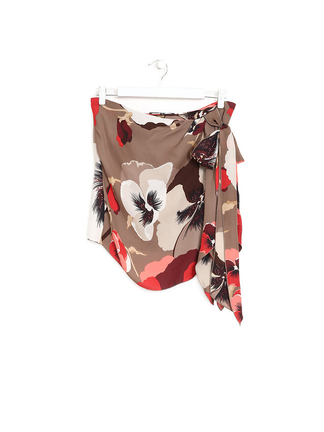 GUCCI Floral Silk Strapless Top