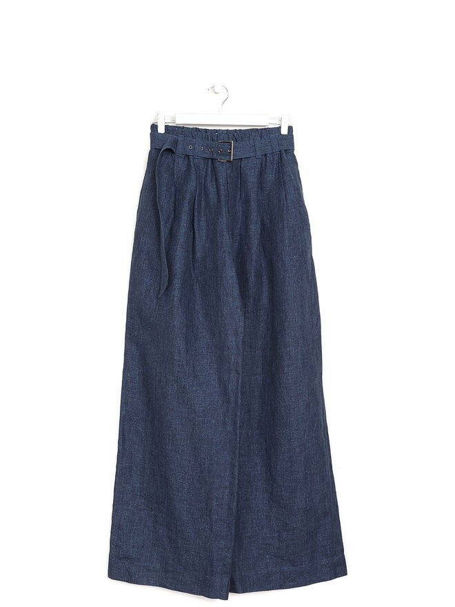 BRUNELLO CUCINELLI Pantalon en Lin Bleu Marine