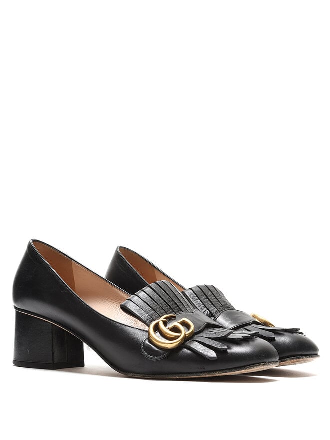 GUCCI Fringed Leather Loafers