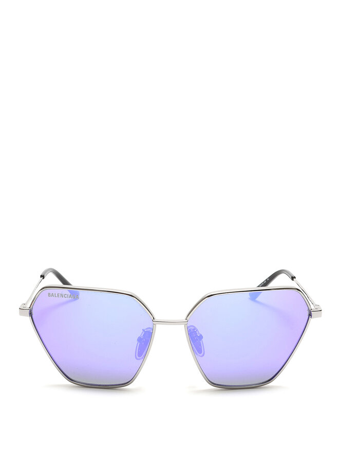 BALENCIAGA Lunettes de soleil géométriques à verres violets