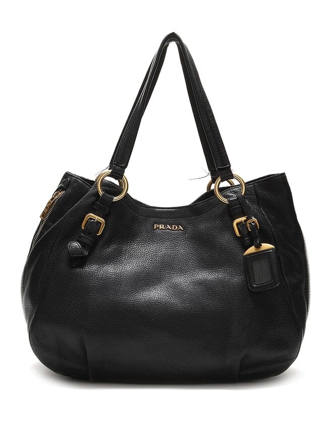 PRADA Grained Leather Handbag