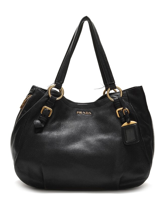 PRADA Sac à main en cuir grainé
