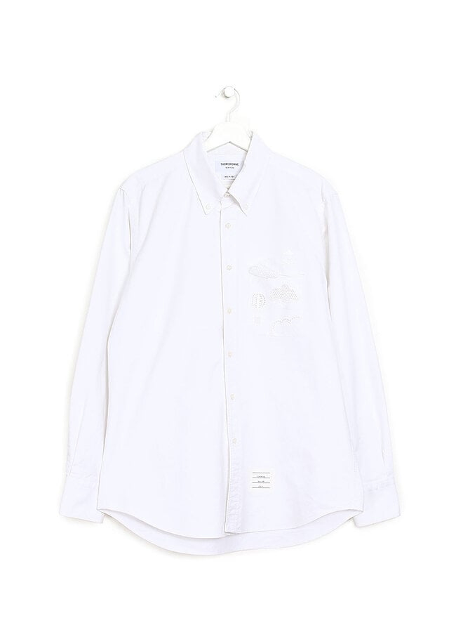 THOM BROWNE Classic White Cotton Shirt