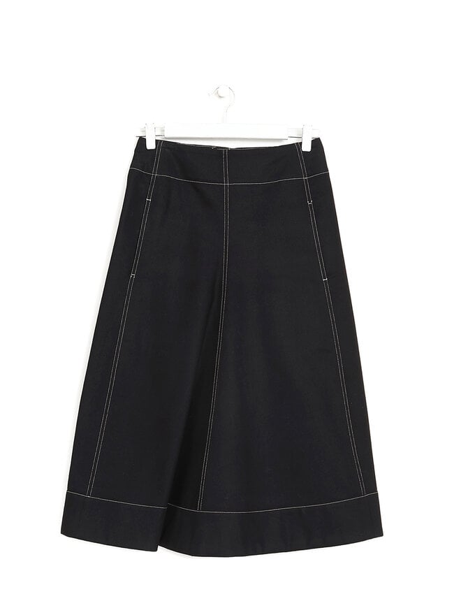 LEMAIRE Topstitched Cotton Midi Skirt