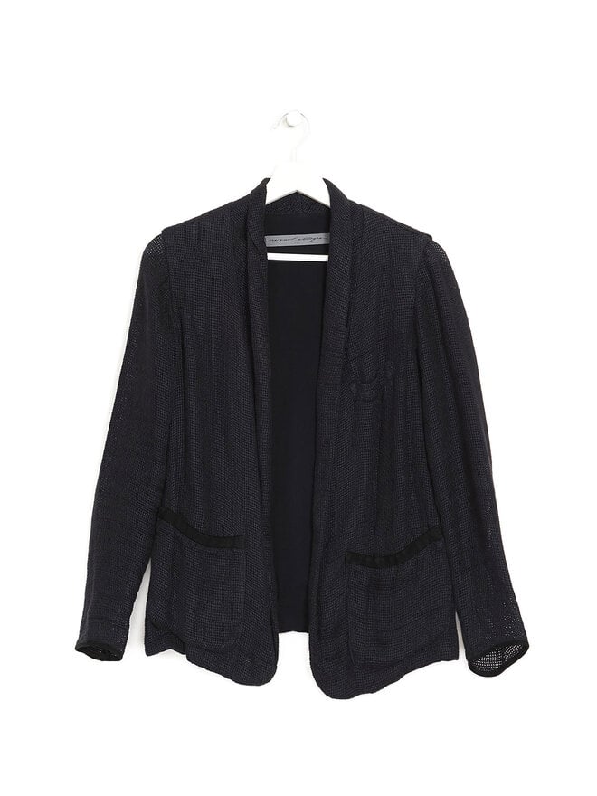 Raquel Allegra Panelled Linen Shawl Collar Blazer