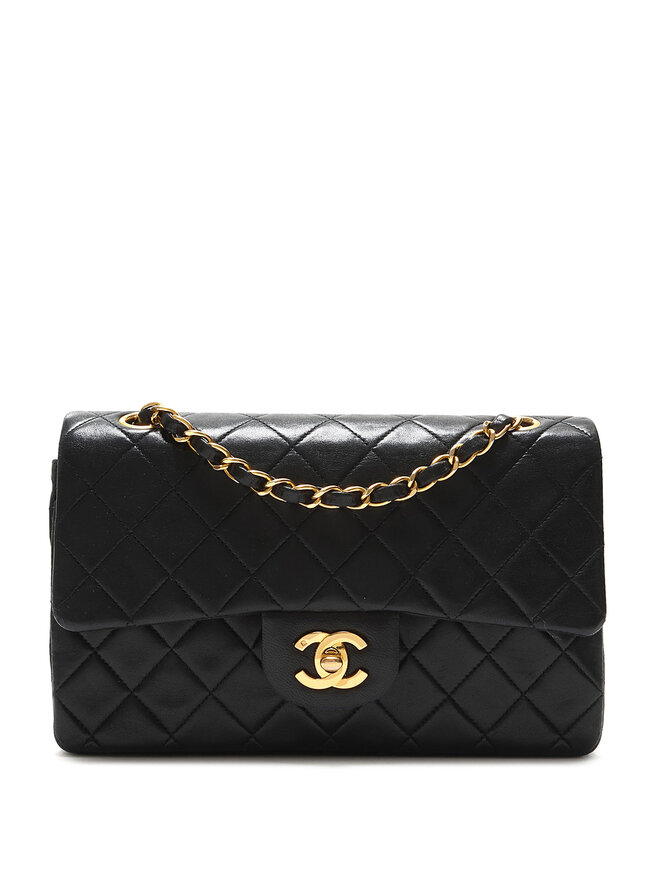 CHANEL Sac en cuir grainé double rabat