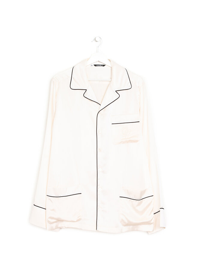 Dolce & Gabbana Blouse en Soie avec Passepoil Contrastant