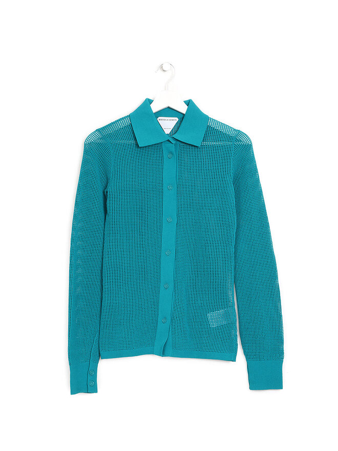BOTTEGA VENETA Open Knit Polo Shirt