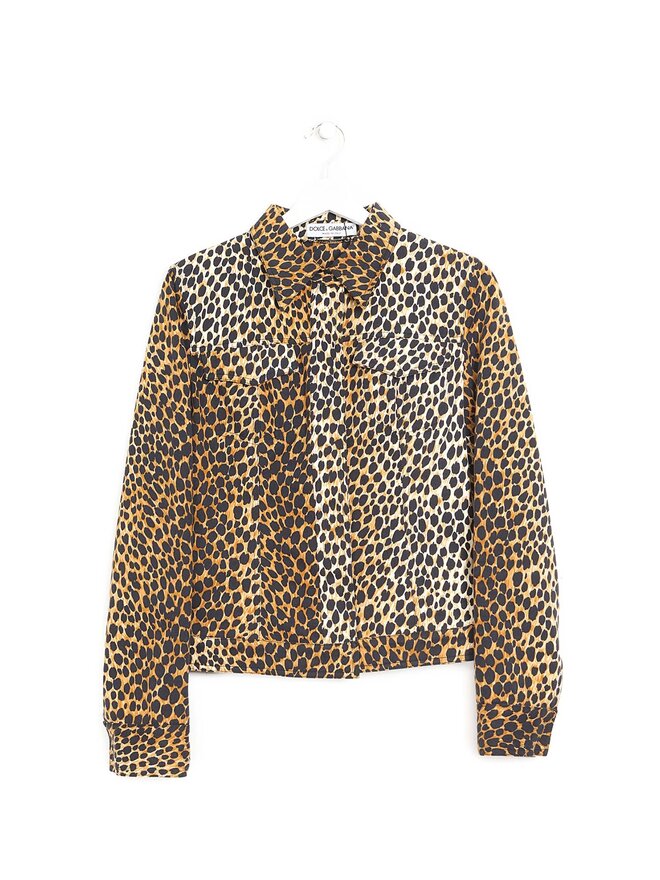 Dolce & Gabbana Leopard Print Stretch Jacket