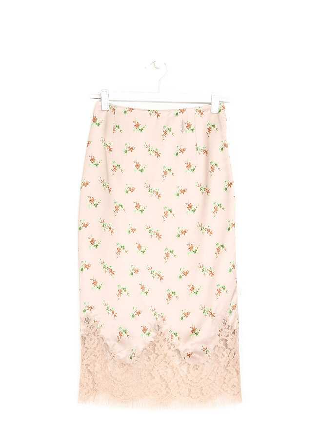 LOUIS VUITTON Jupe Midi à Dentelle Florale