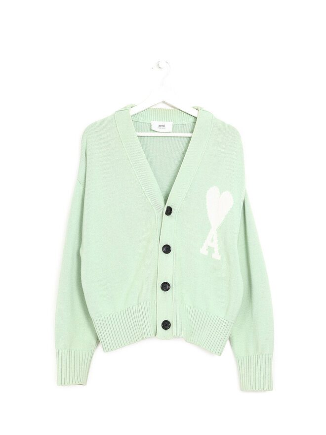 AMI PARIS Logo Knit Cardigan