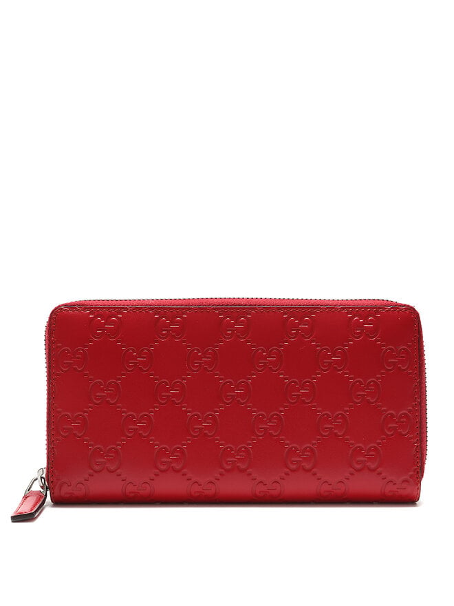 GUCCI Monogram GG Emblem Zip-Around Wallet