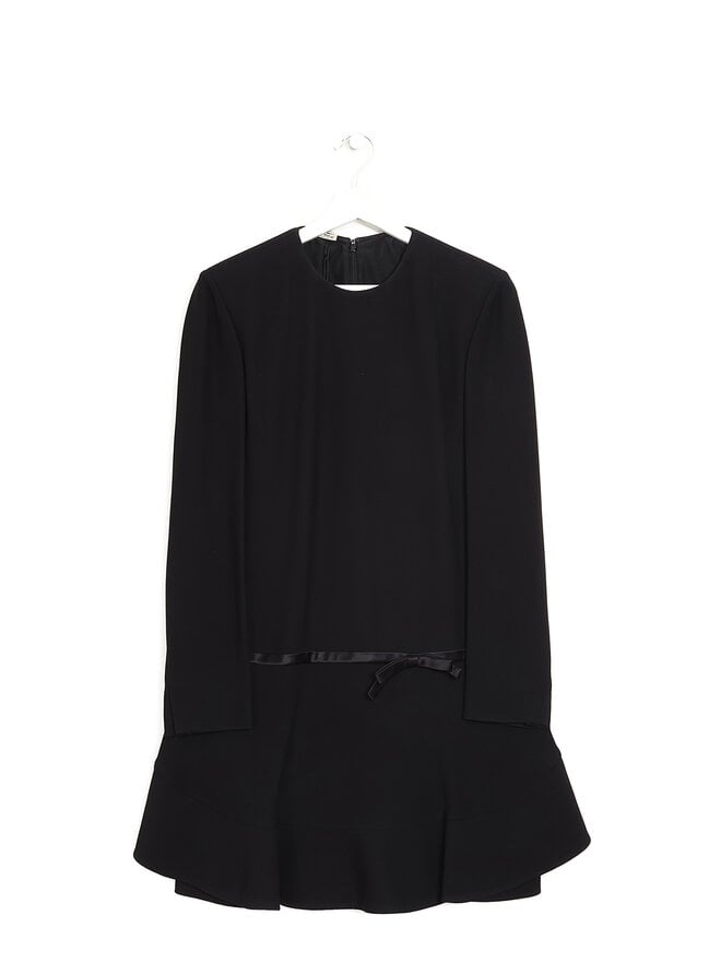 MIU MIU Black Long Sleeve Midi Dress