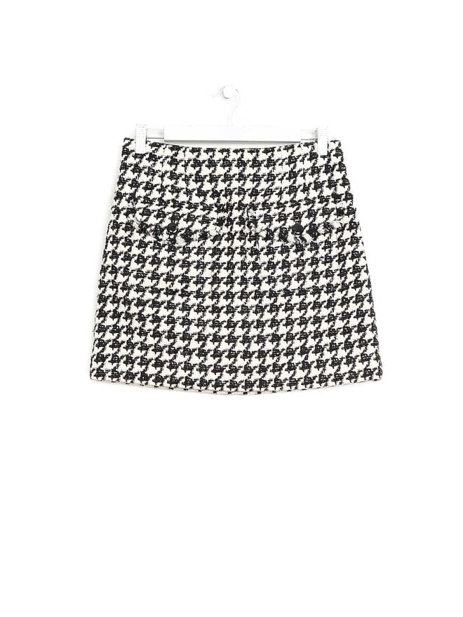 VERONICA BEARD Mini-Jupe en Tweed Pied-de-Poule