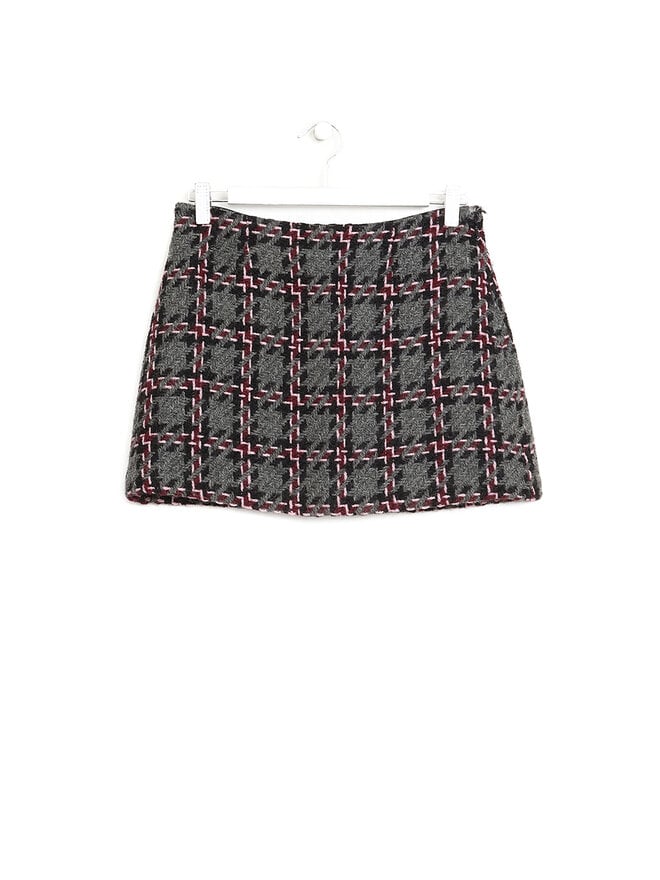 MIU MIU Plaid Wool Mini Skirt