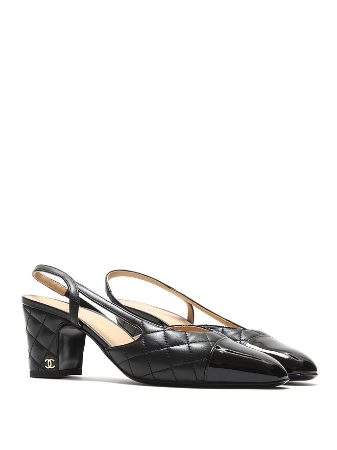 CHANEL Quilted Leather Slingback Pumps