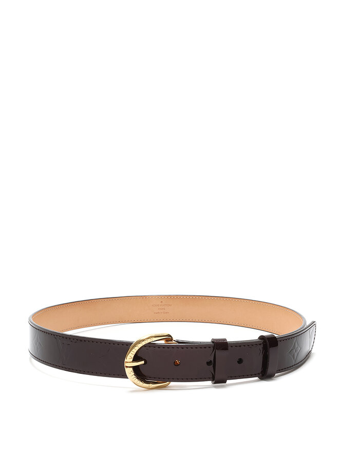 LOUIS VUITTON Ceinture en cuir verni à monogramme
