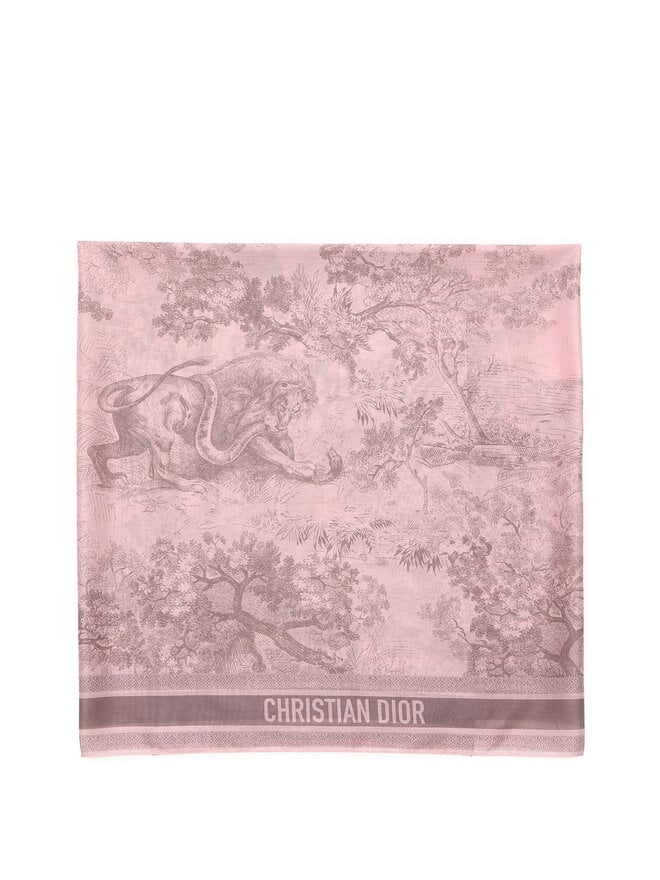 Christian Dior Foulard en Coton à Motif Abstrait