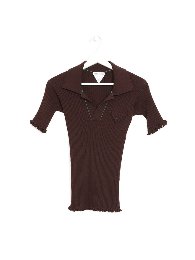 BOTTEGA VENETA Polo en Laine Côtelée