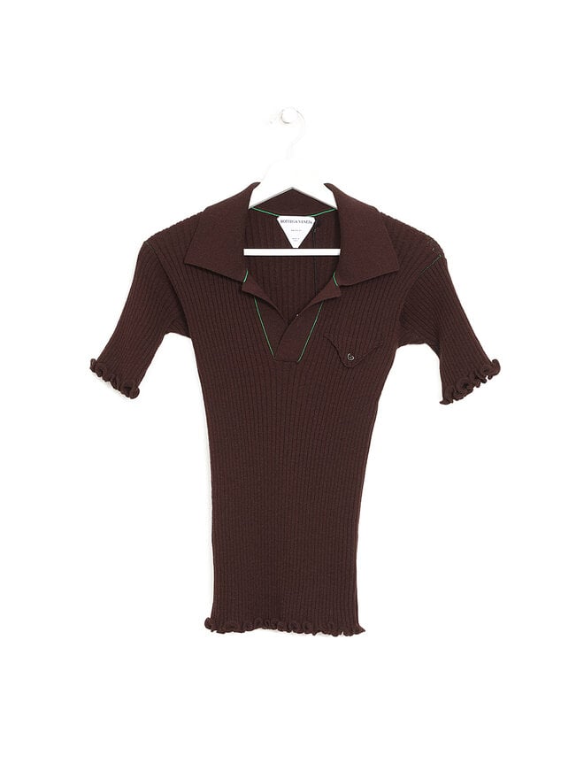 BOTTEGA VENETA Ribbed Wool Polo Shirt