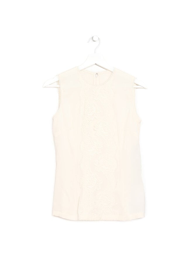 Dolce & Gabbana Embroidered Silk Blend Sleeveless Top