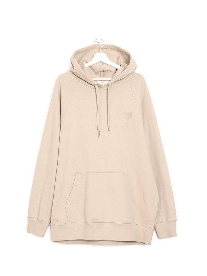 AMI PARIS Hoodie Marron Brodé
