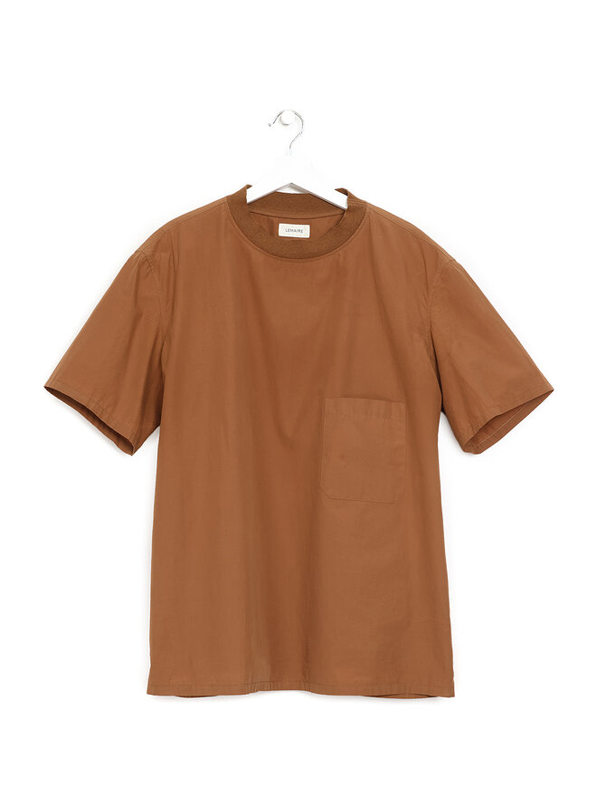 LEMAIRE T-shirt à manches courtes en coton brun