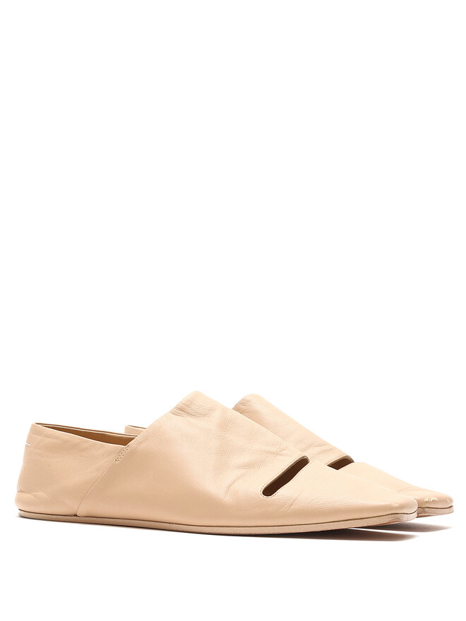 MM6 Maison Margiela Square Toe Leather Mules
