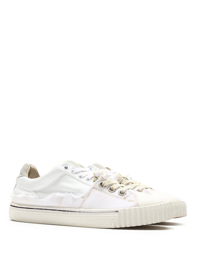Maison Margiela Baskets Basses en Toile Blanche