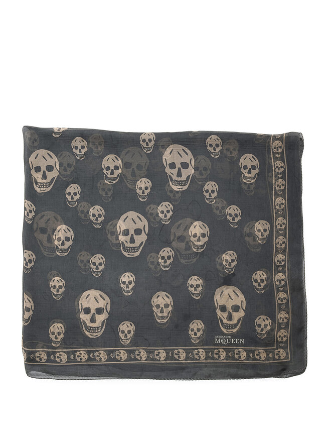 Alexander McQueen Skull Print Silk Scarf